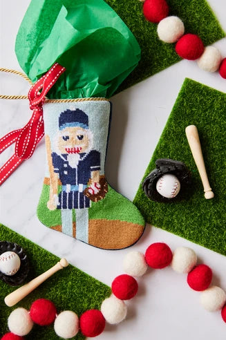 'Festive Fastball' Baseball Nutcracker Stocking
