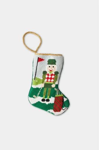 Christmas Birdie Golf Nutcracker Stocking