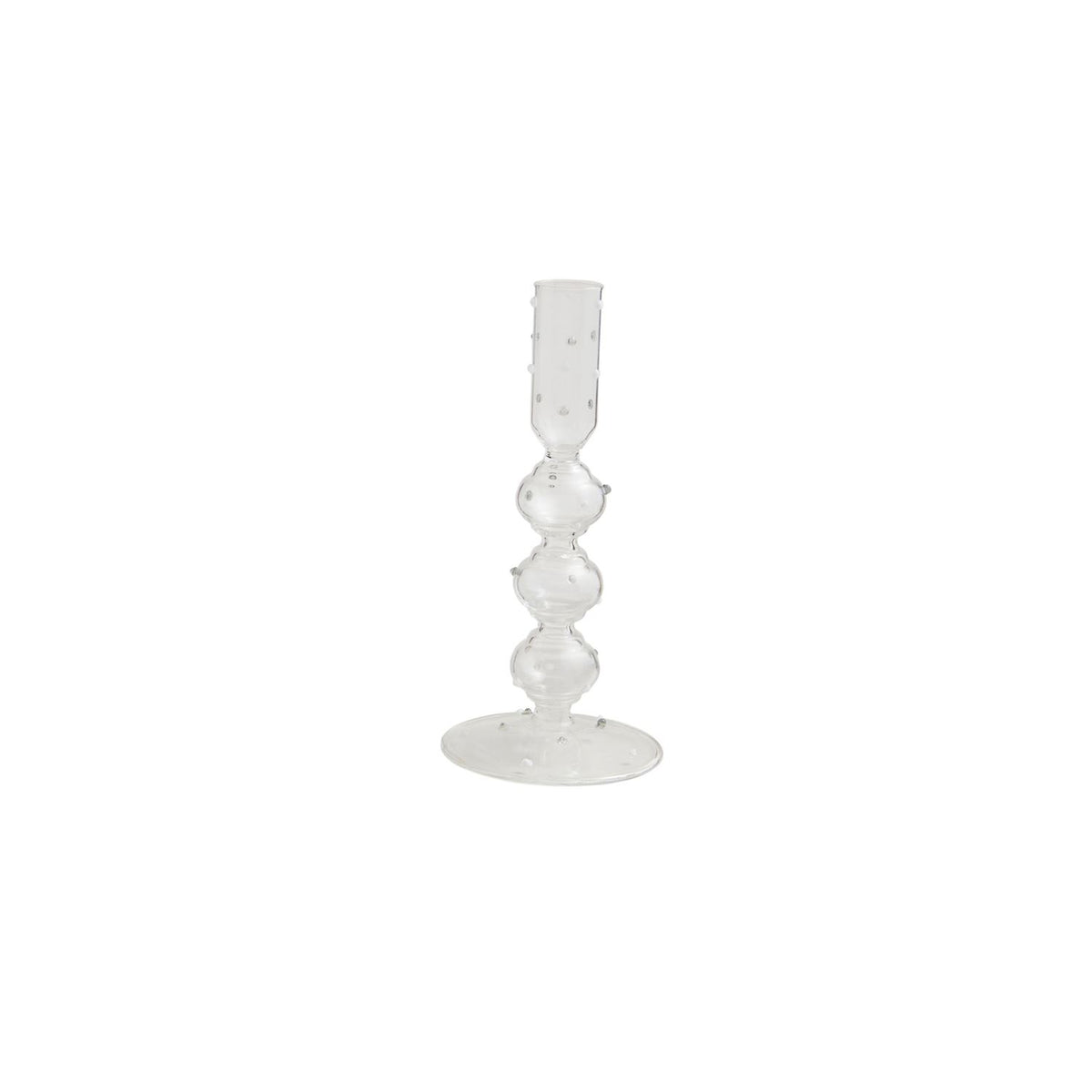 Small Dotted Glass Candlestick