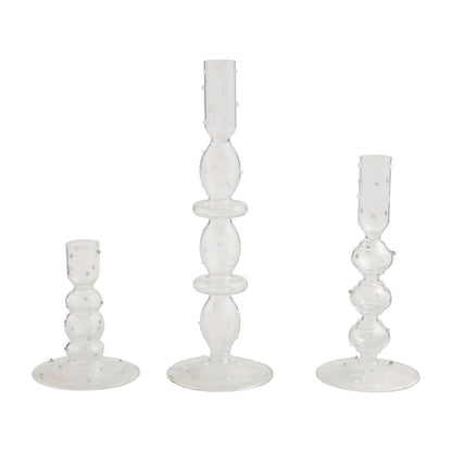 Medium Dotted Glass Candlestick