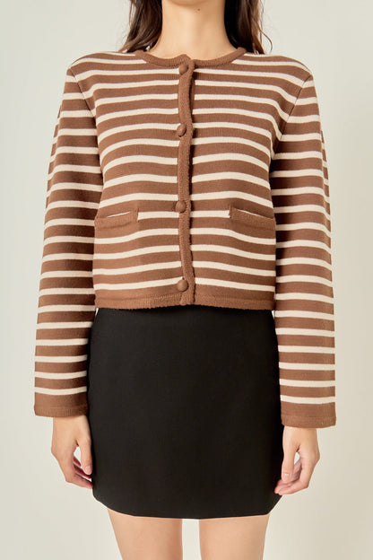 Chocolate Cream Striped Cardigan