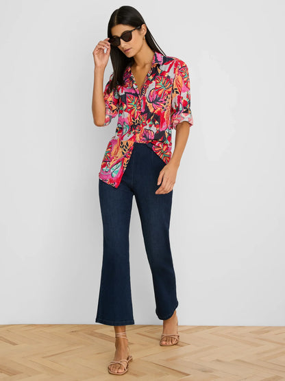 Red Multi Garden Cotton Shirt