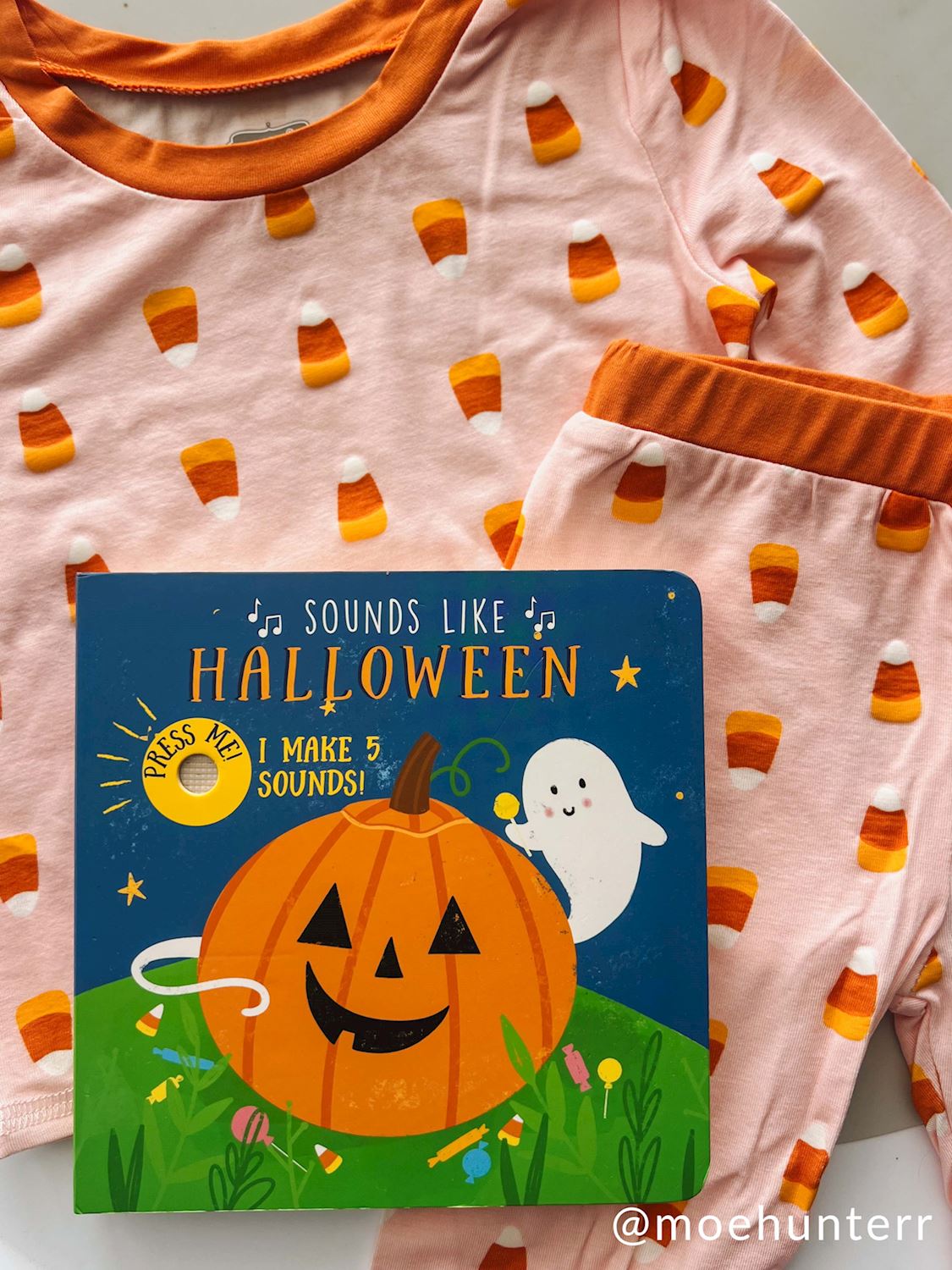 Pink Candy Corn Glow Pajama Set 3T