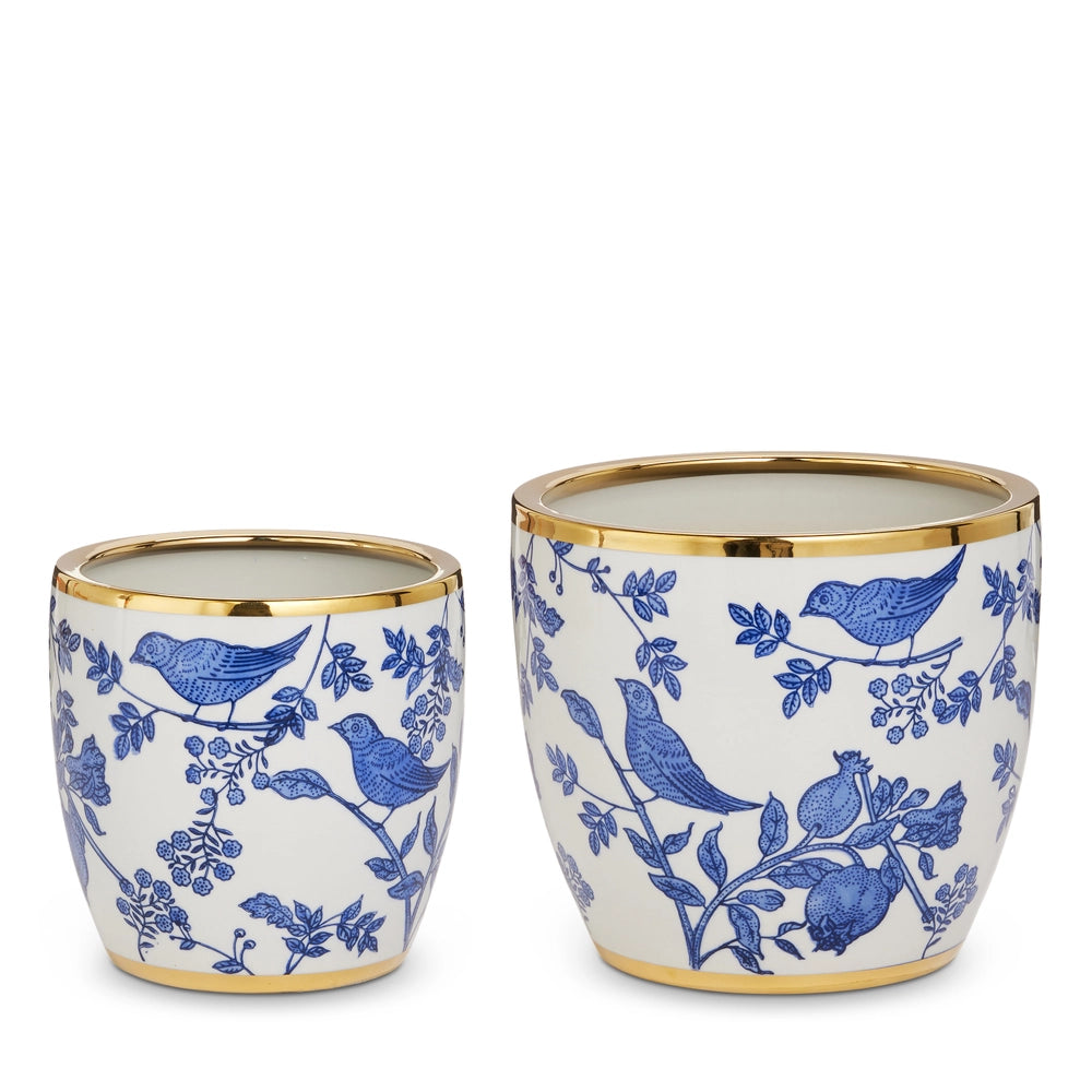 Blue Bird Cache Pot