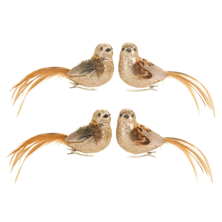 6" Gold Bird Clip-on Ornament