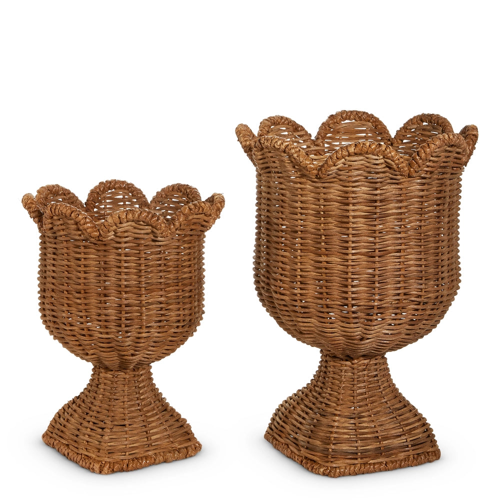 Woven Scalloped Urn