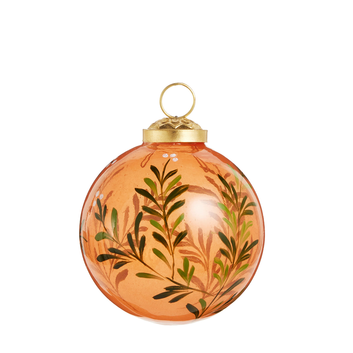 3" Orange Floral Ball Ornament