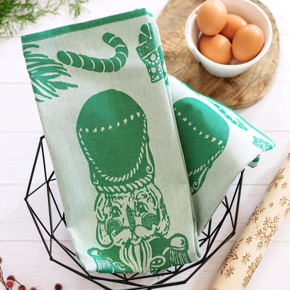 Strofinaccio Dish Towels - Green Nutcracker