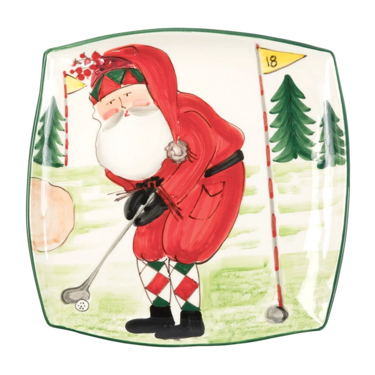 Old St Nick Square Platter - Golf