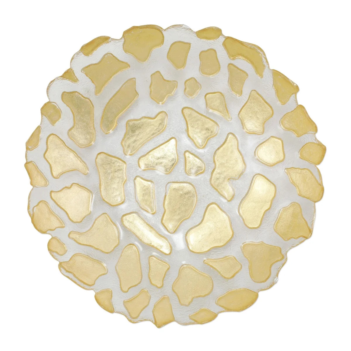 Rufolo Glass Gold Giraffe Medium Shallow Bowl