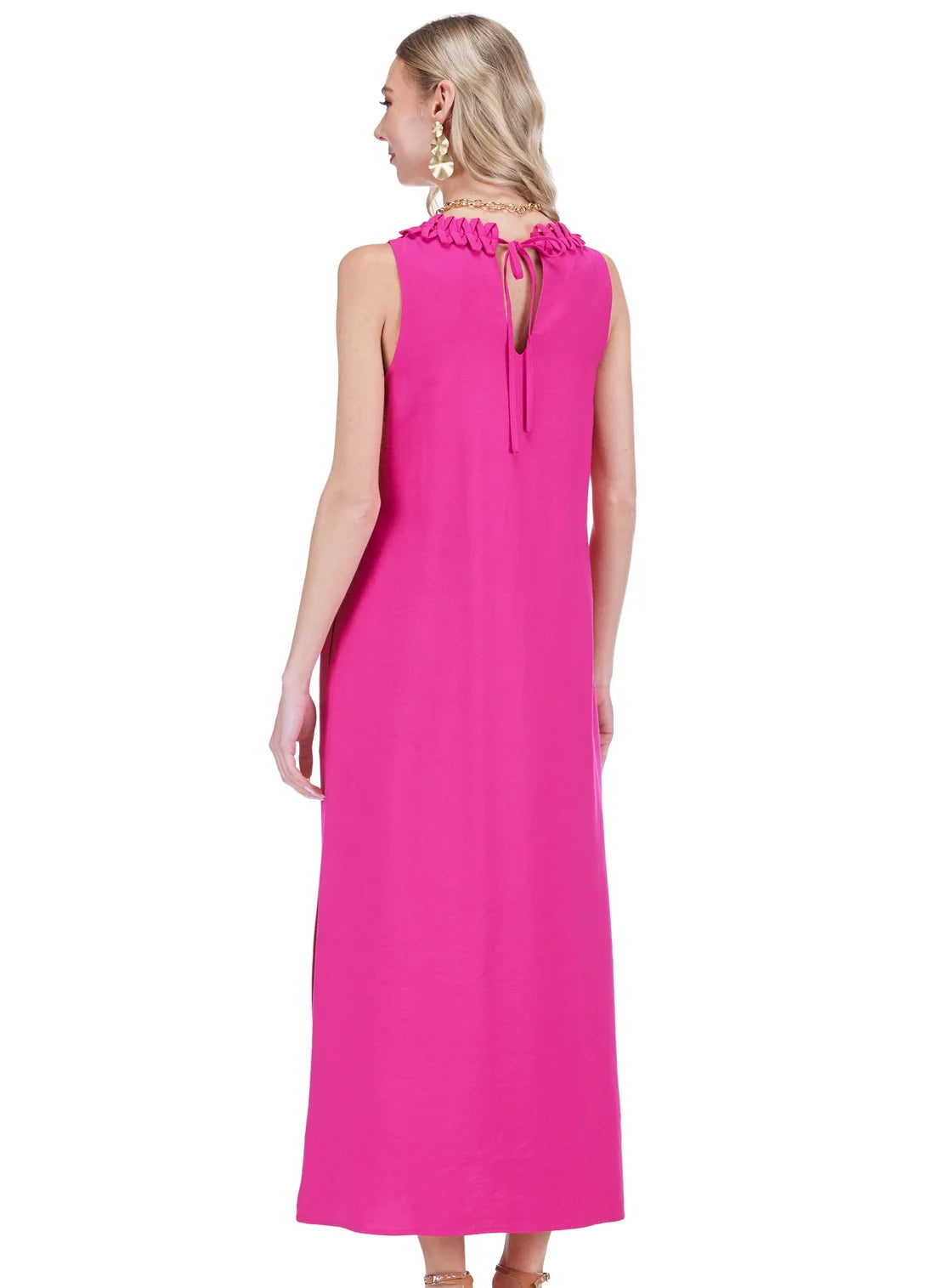 Trim Neck Column Dress