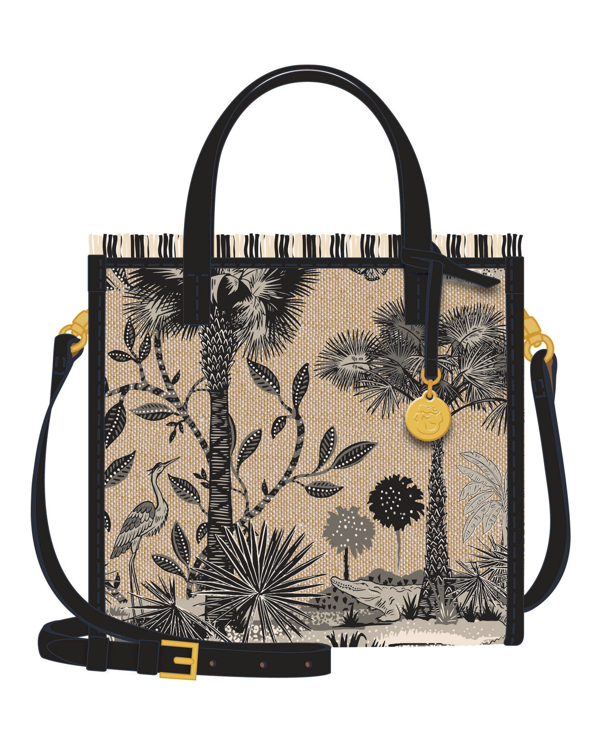 Dune Satchel Tabby Landscape Black