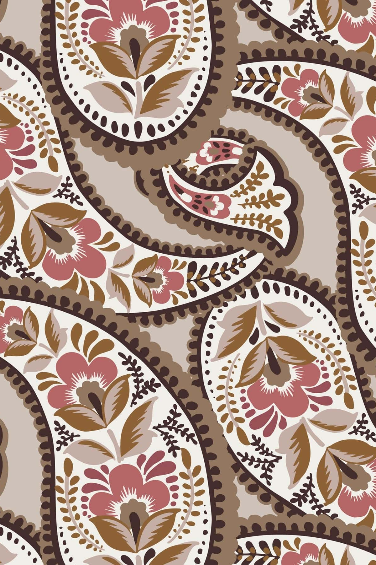 Large Lunch Bag Blooming Paisley