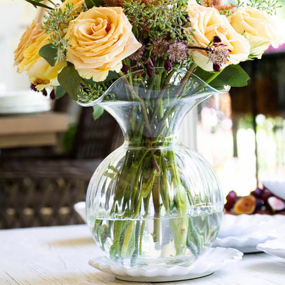 Hibiscus Medium Fluted Vase - Green
