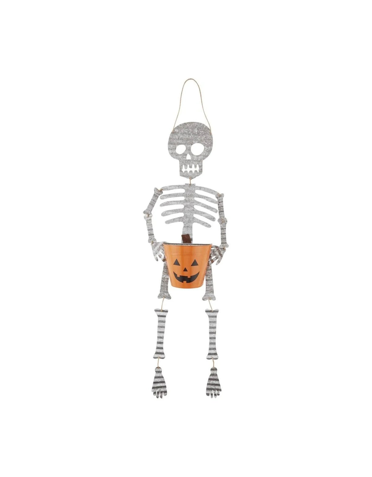 Tin Skeleton Candy Bucket Hanger