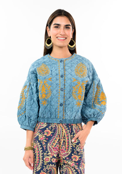 Embroidered Quilted Jacket