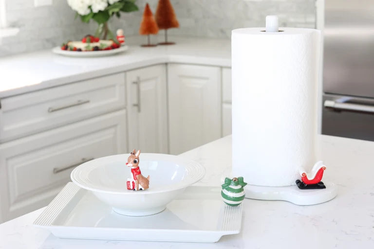 Pinstriped Melamine Paper Towel Holder