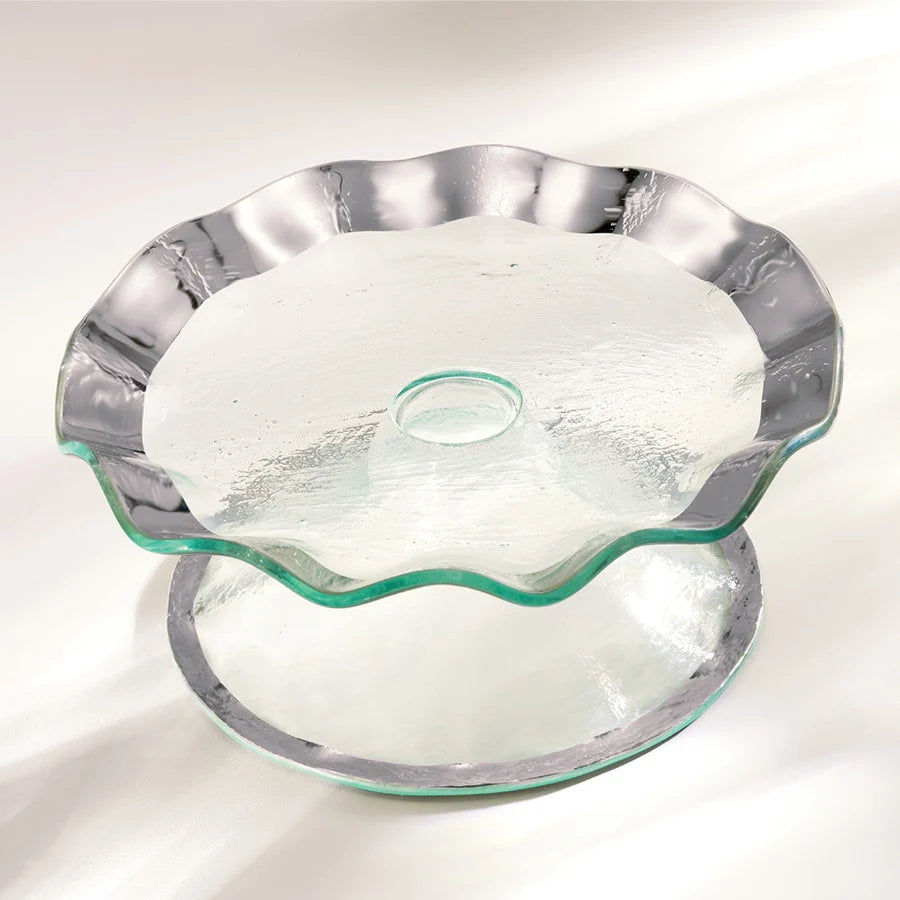 Ruffle Platinum Petite Cake Plate