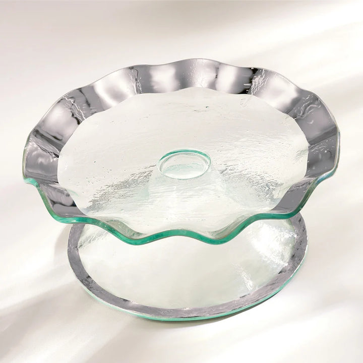 Ruffle Platinum Petite Cake Plate
