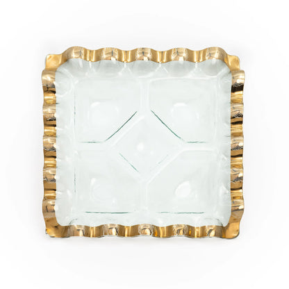 15 1/2 " RUFFLE SQUARE CHIP & DIP
