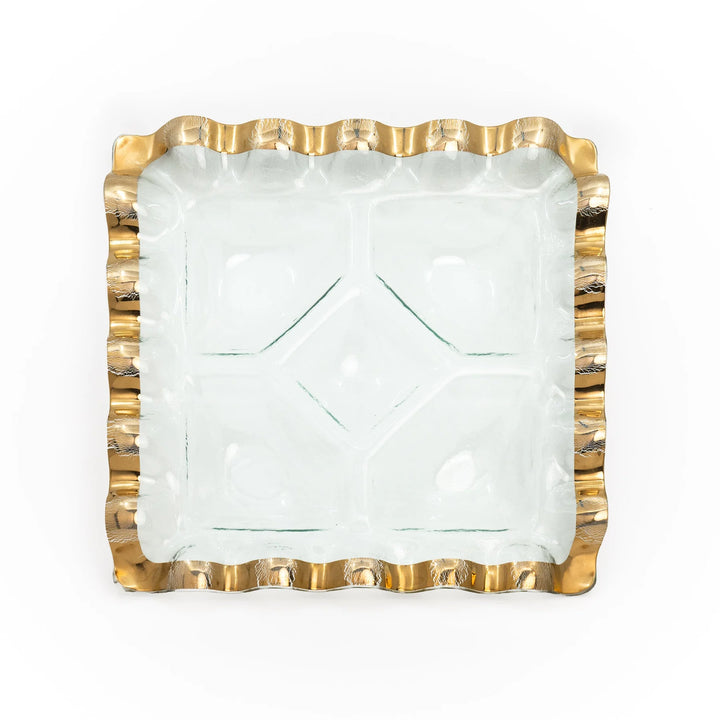 15 1/2 " RUFFLE SQUARE CHIP & DIP