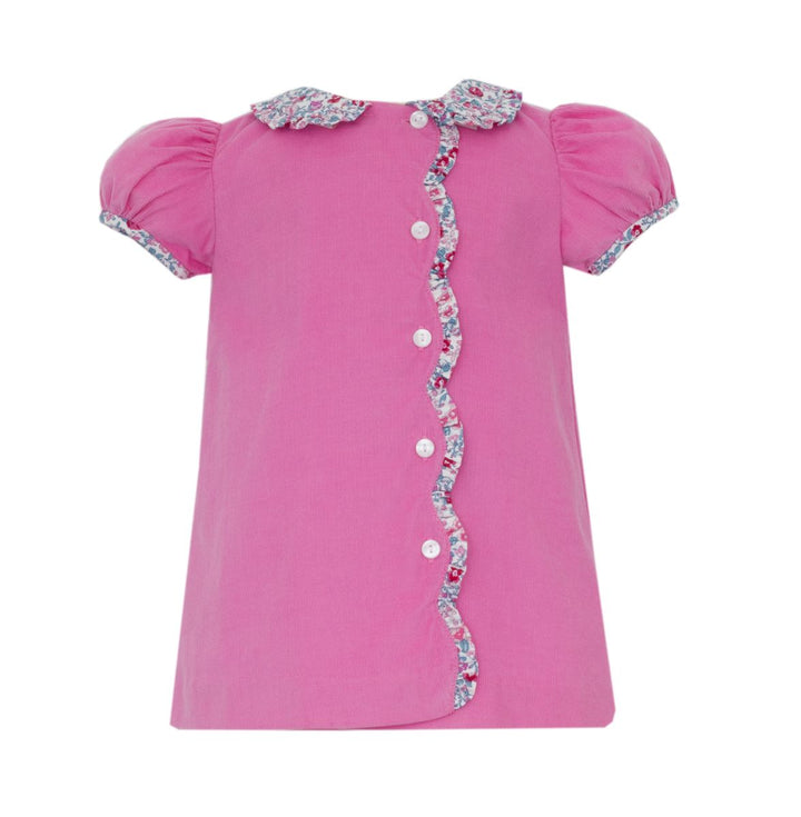 Pink Corduroy & Floral Dress