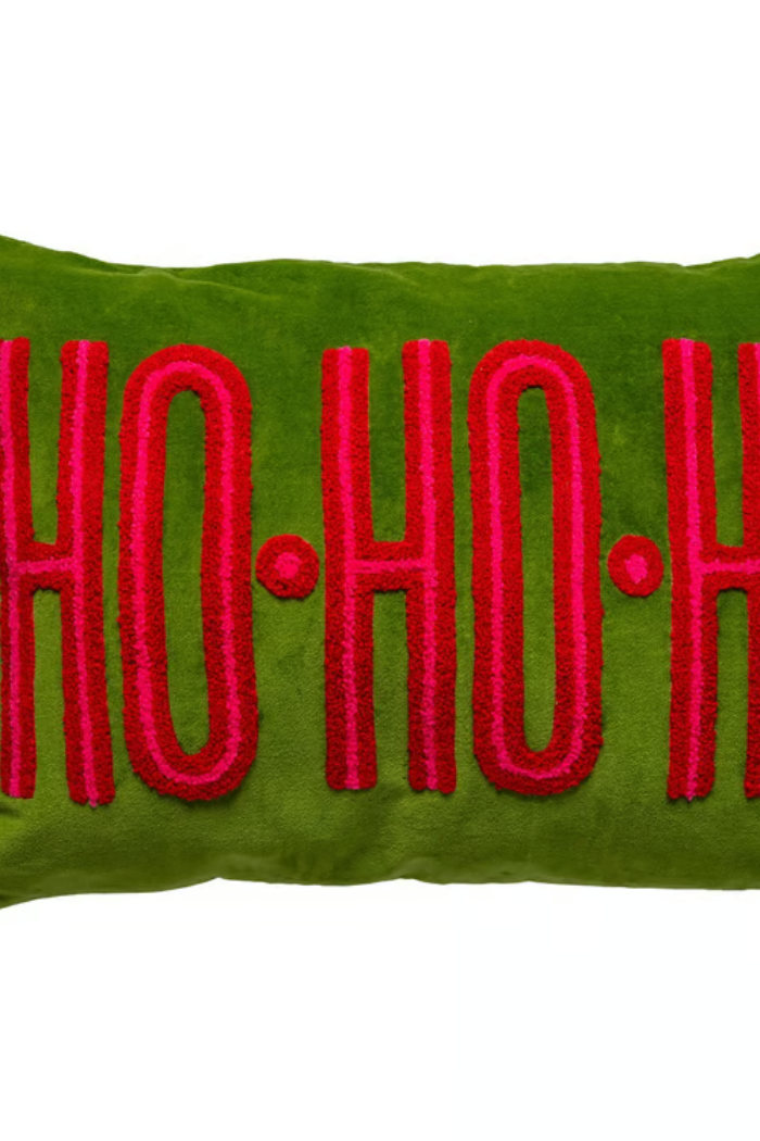 Velvet Pillow Lumbar HoHoHo