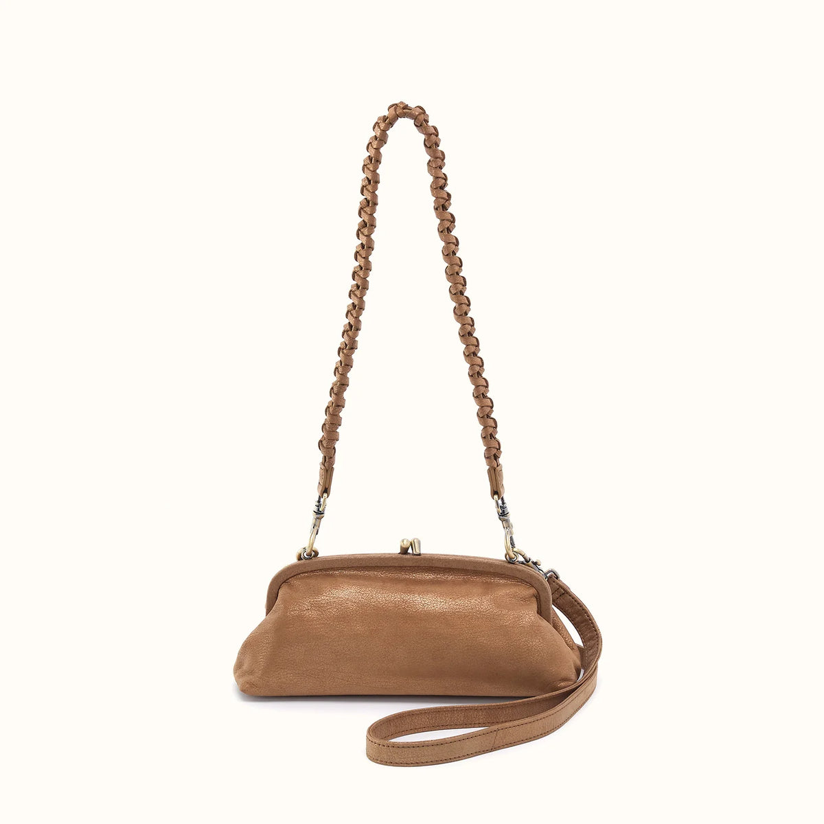 Alba Frame Small Shoulder In Metallic Leather