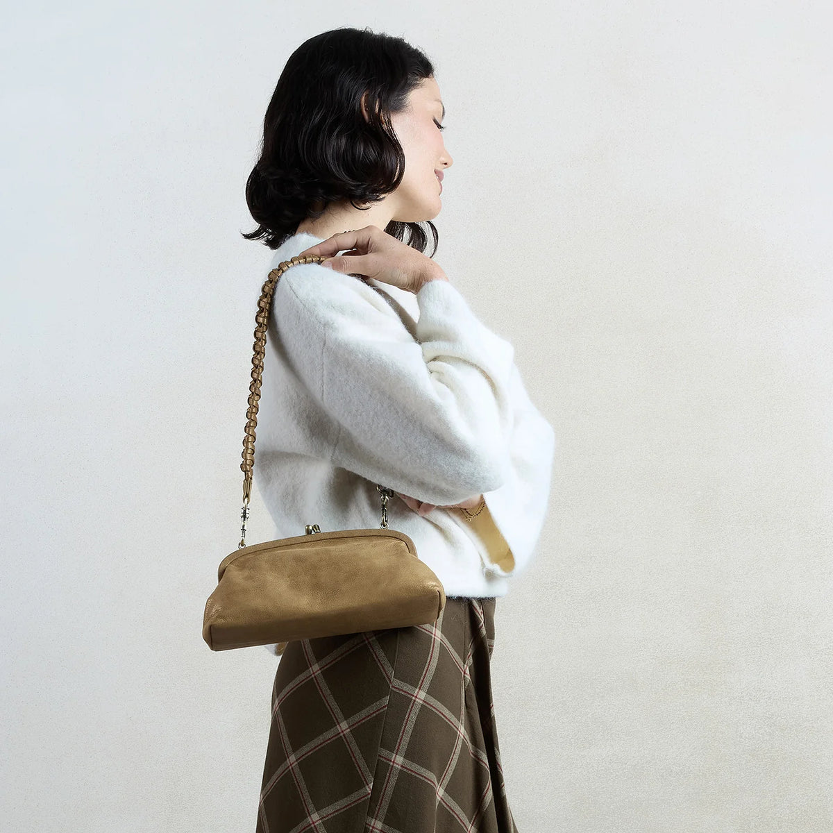 Alba Frame Small Shoulder In Metallic Leather