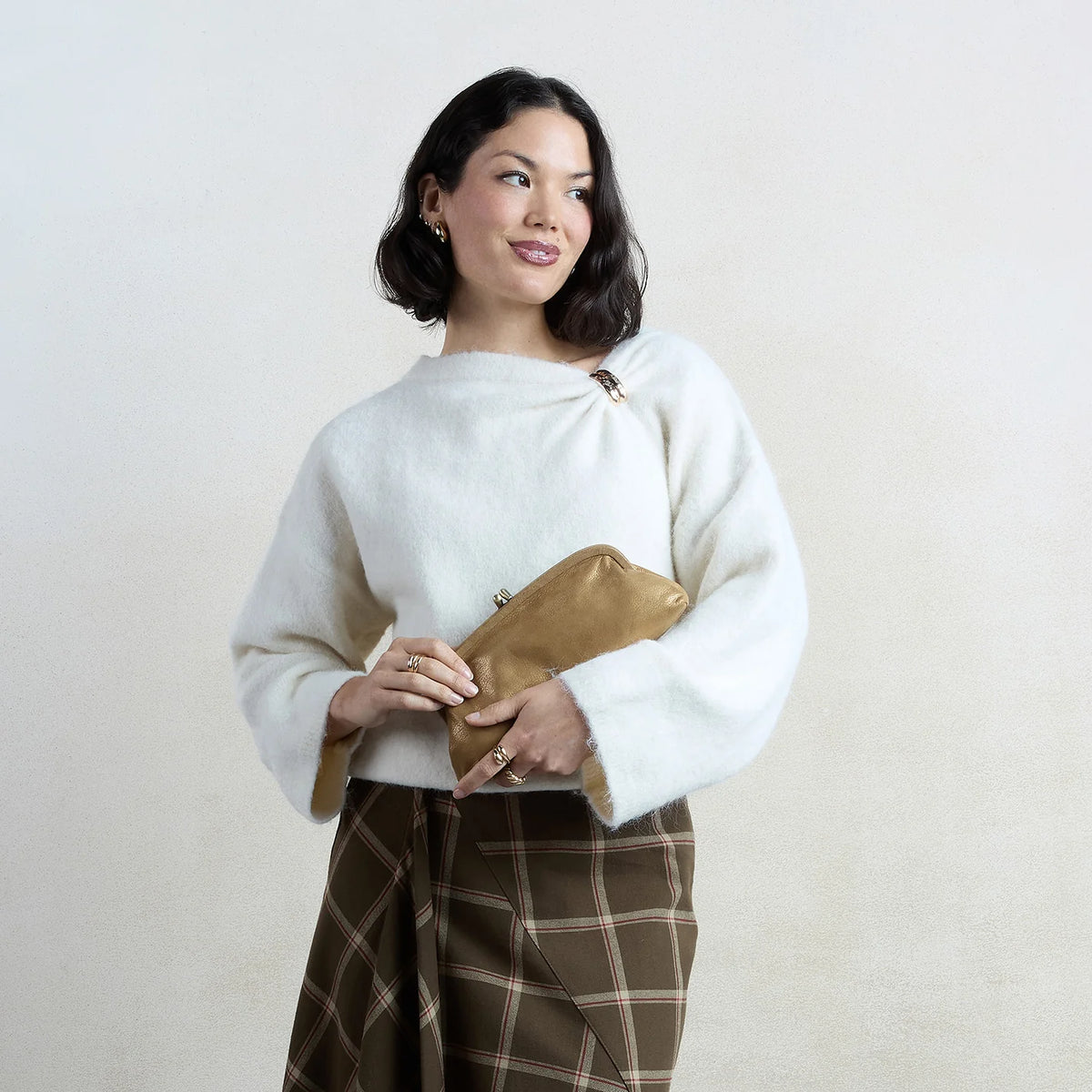 Alba Frame Small Shoulder In Metallic Leather