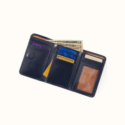 Jill Trifold Wallet in Polished Leather