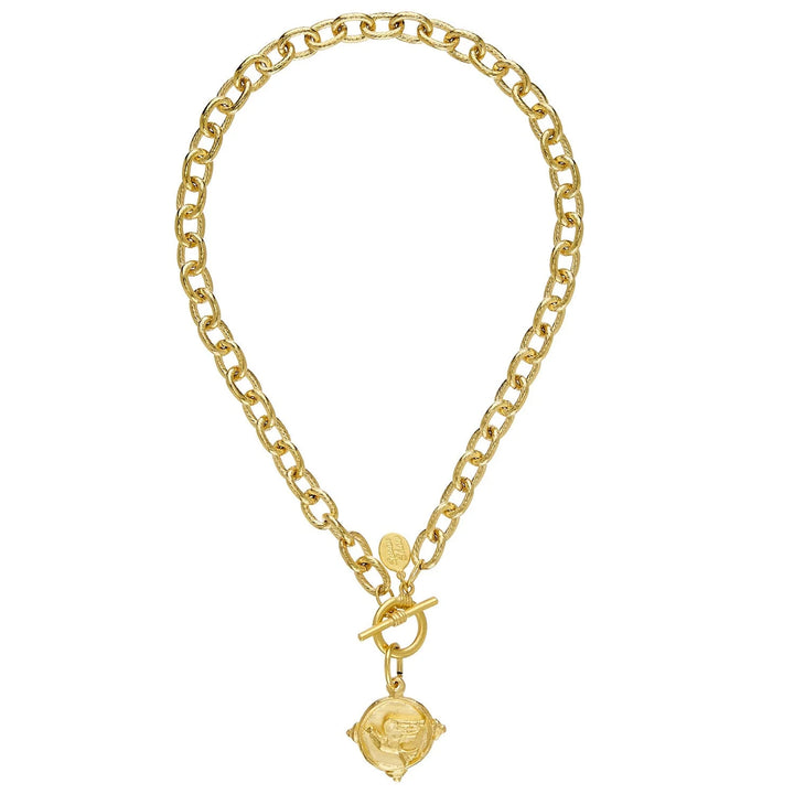 Dove Intaglio Toggle Necklace 16"