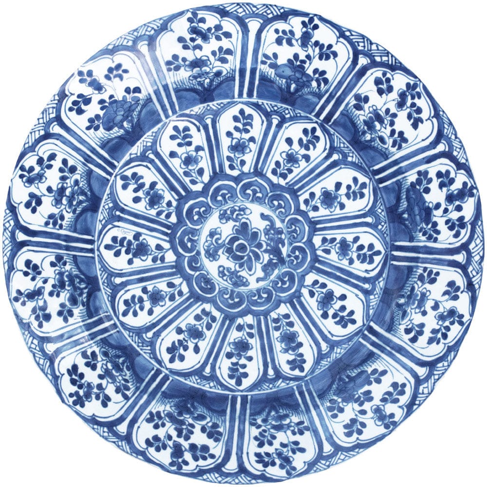 Blue and White Round Placemat