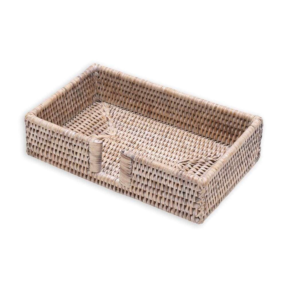 Guest Towel White Rattan Holder