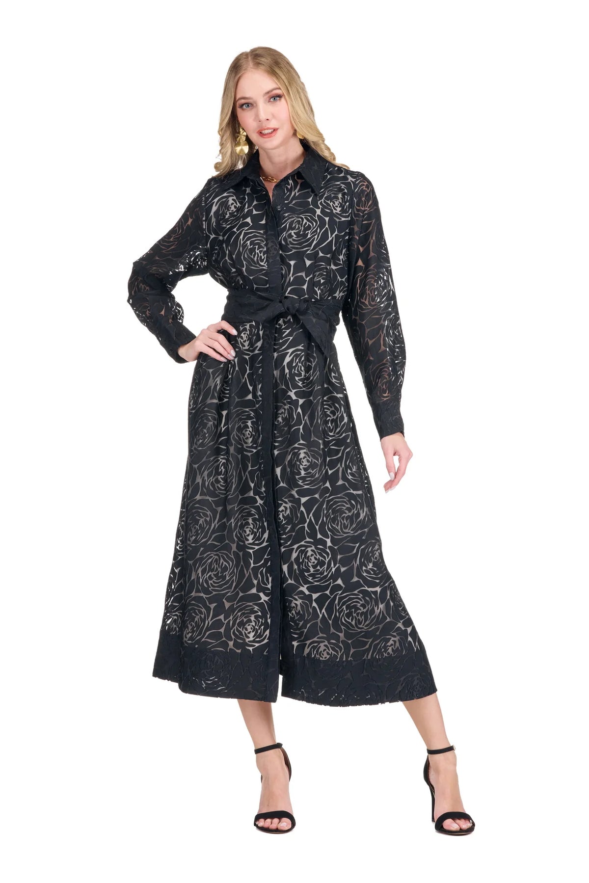Pleated Waist Shirtdress