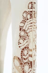 High Rise Lace Wide-Leg Jeans