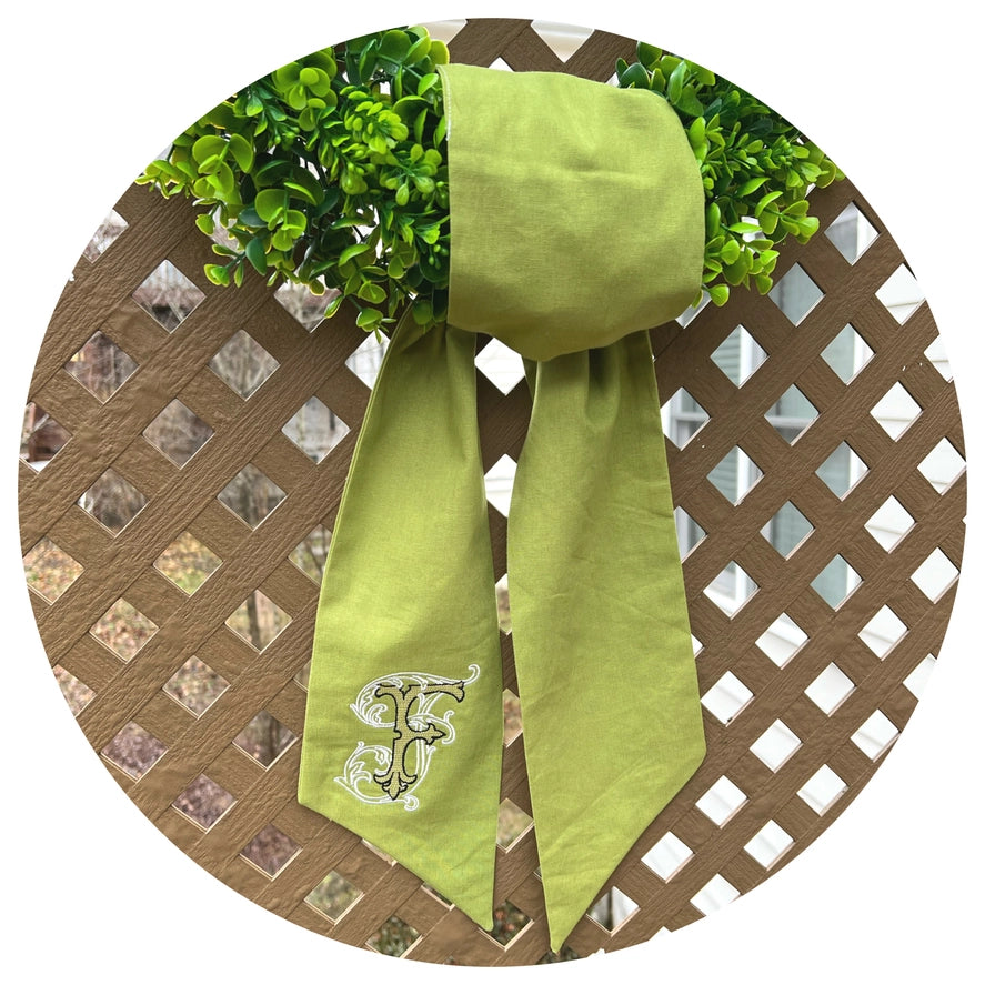 Chartruese Linen Wreath Sash
