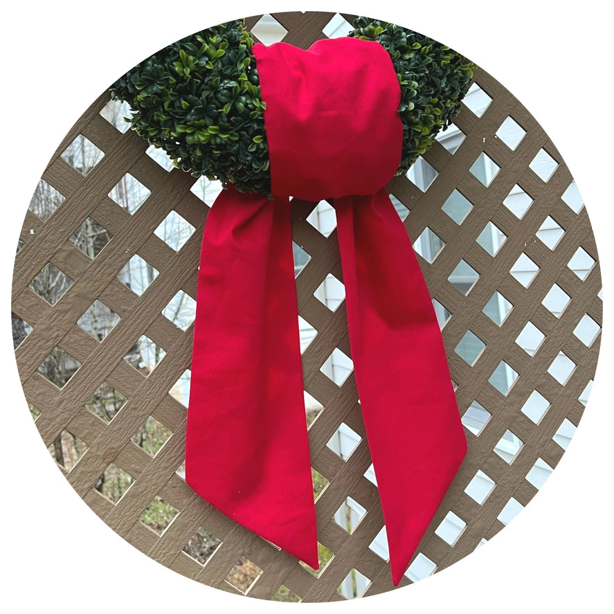 Red Linen Wreath Sash