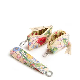 Dual Pouch Wide Wristlet Gardenia Garden