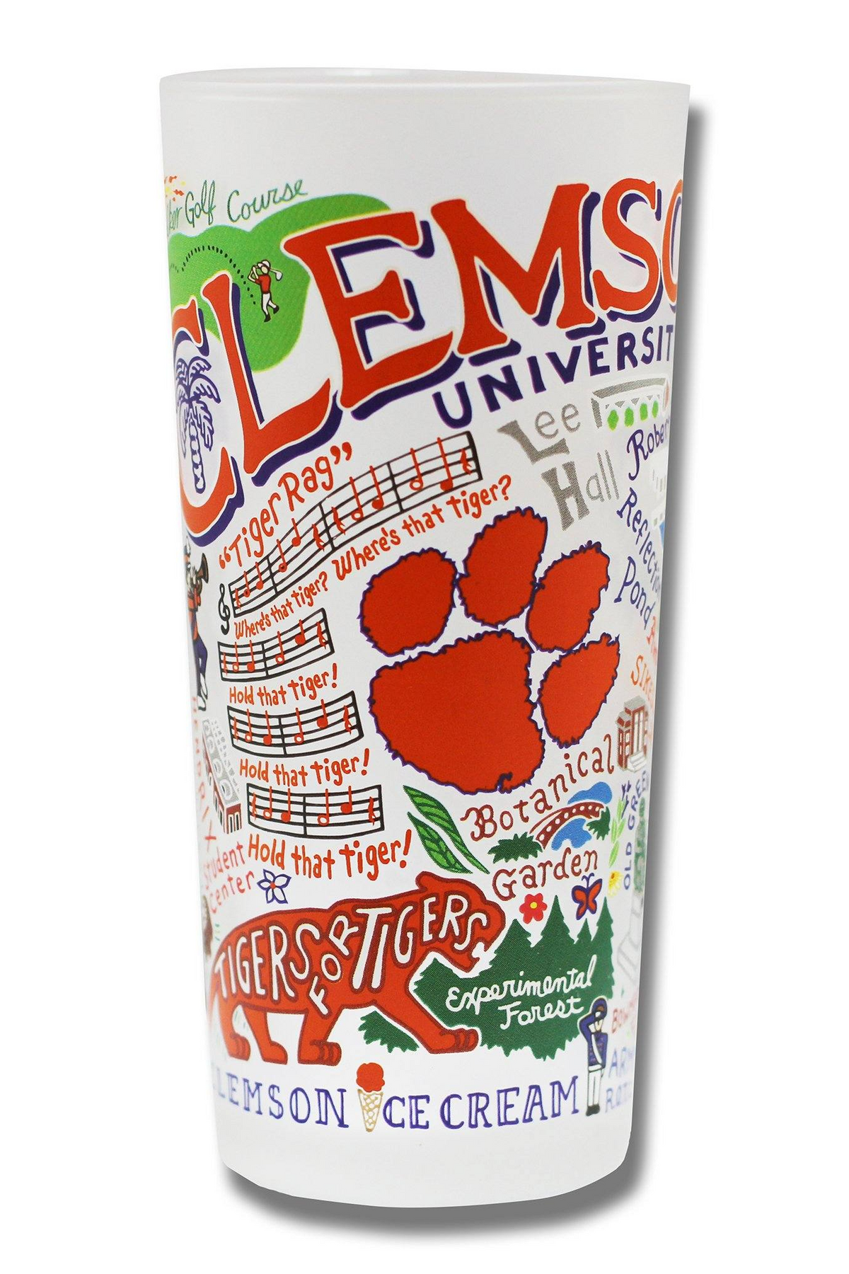 Clemson Drinking Glass