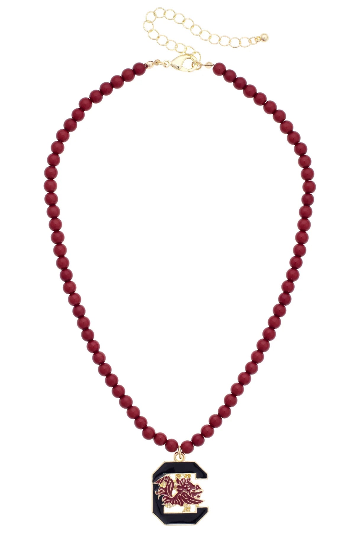 South Carolina Gamecocks Game Day Beaded Logo Pendant Necklace