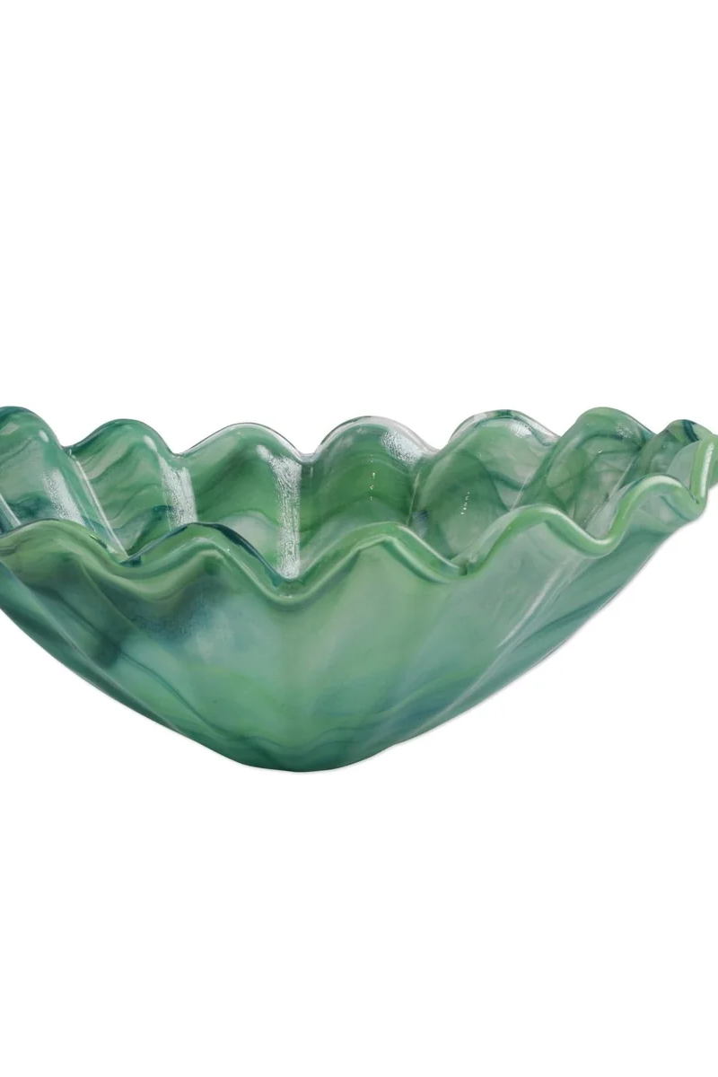 Onda Glass Medium Centerpiece - Green