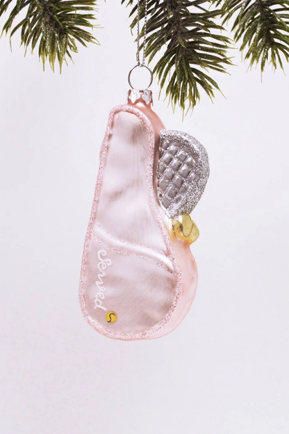 Now Serving Holiday Spirit Tennis Racket Ornament