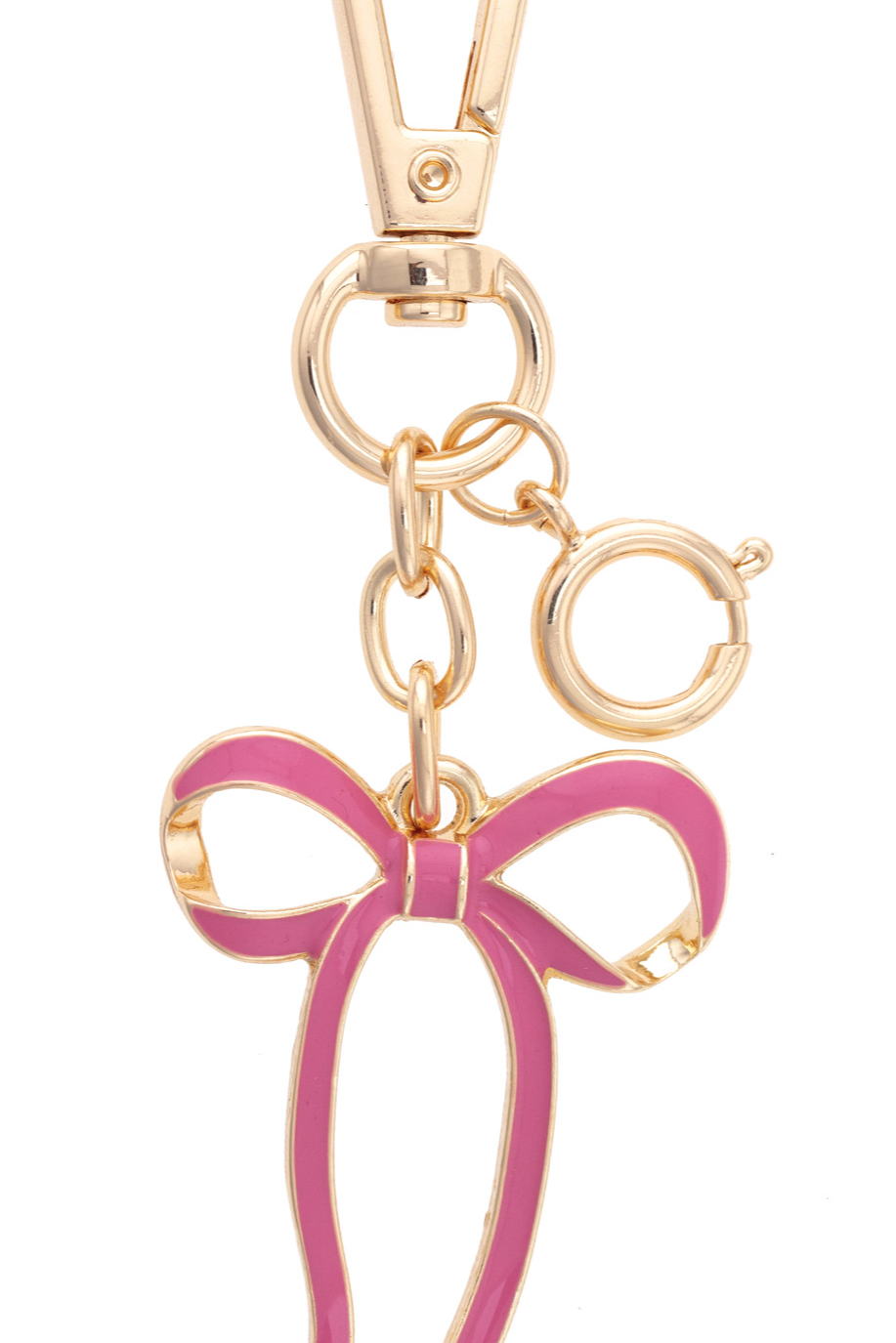 Tied Bow Enamel Bag Charm in Pink