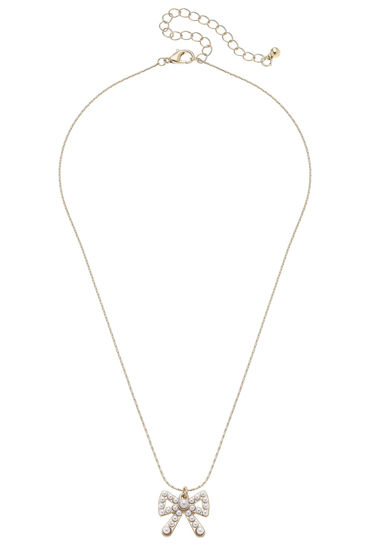 Dawn Pearl Studded Bow Necklace