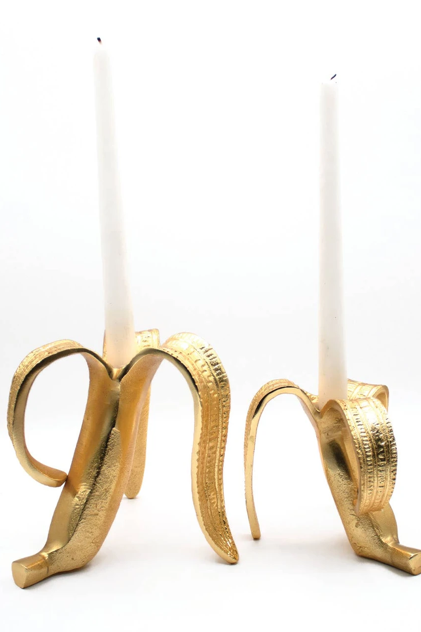 Banana Candlesticks Set of 2