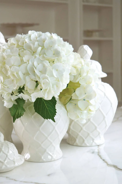 White Large Textured Ginger Jar