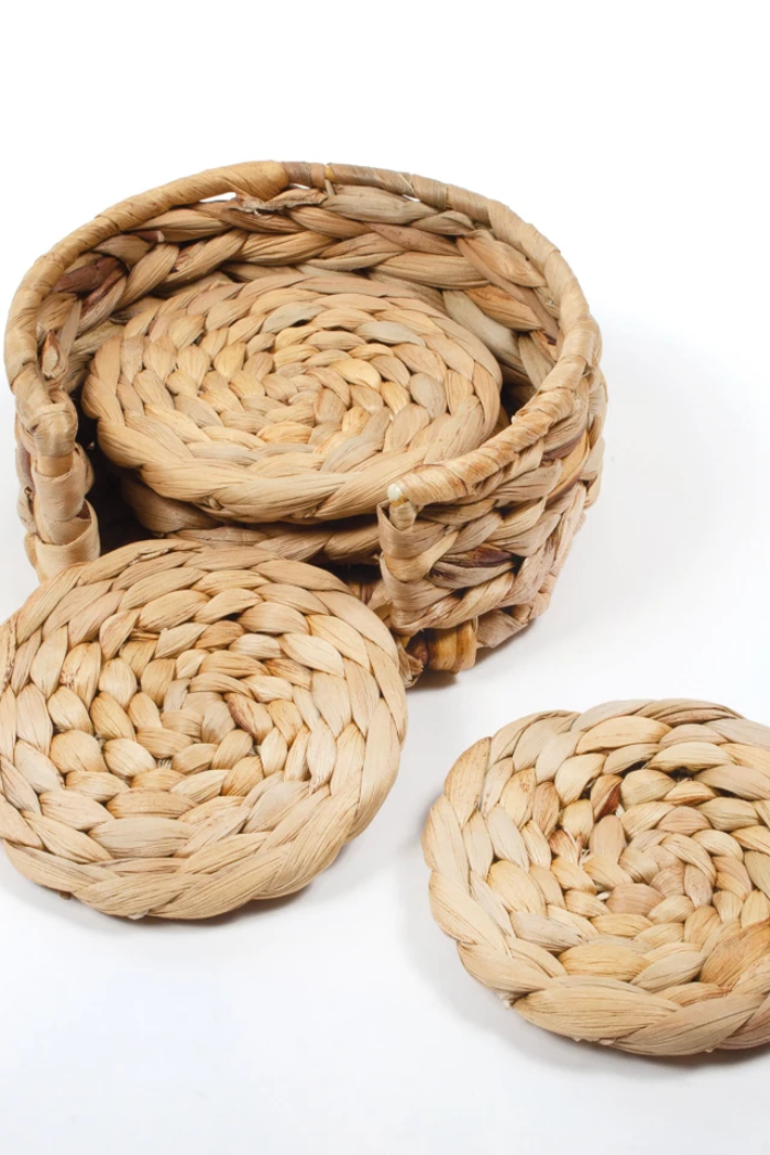 4PC Coaster Set - Nat Woven