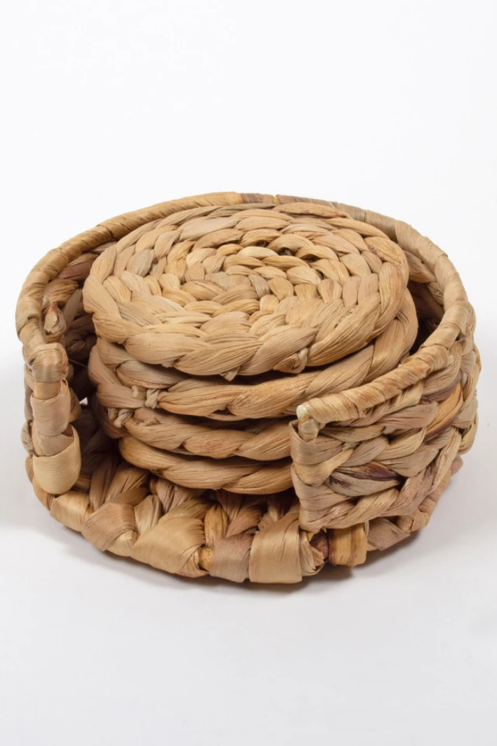 4PC Coaster Set - Nat Woven