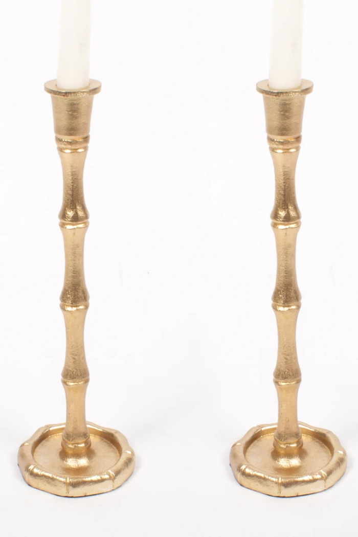 2-Piece Candlestick Set - Bamboo